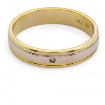 18ct gold 2 tone Diamond Wedding Ring size N½